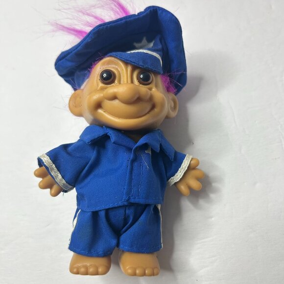 Vintage Russ Troll Dolls - Police & Prisoner of Love with Pink & Purple Hair - Picture 3 of 9